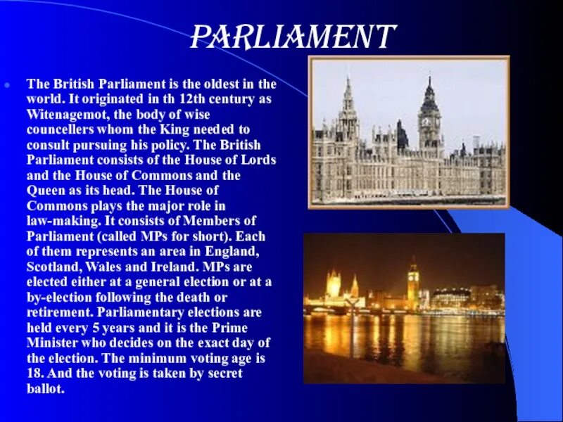 The British Parliament is the oldest in the World. Choose one of the British Cities and write about it using the following Plan ответы на вопросы. Короткий рассказ British City. Choose one of the British Cities and write about it using following Plan презентация..