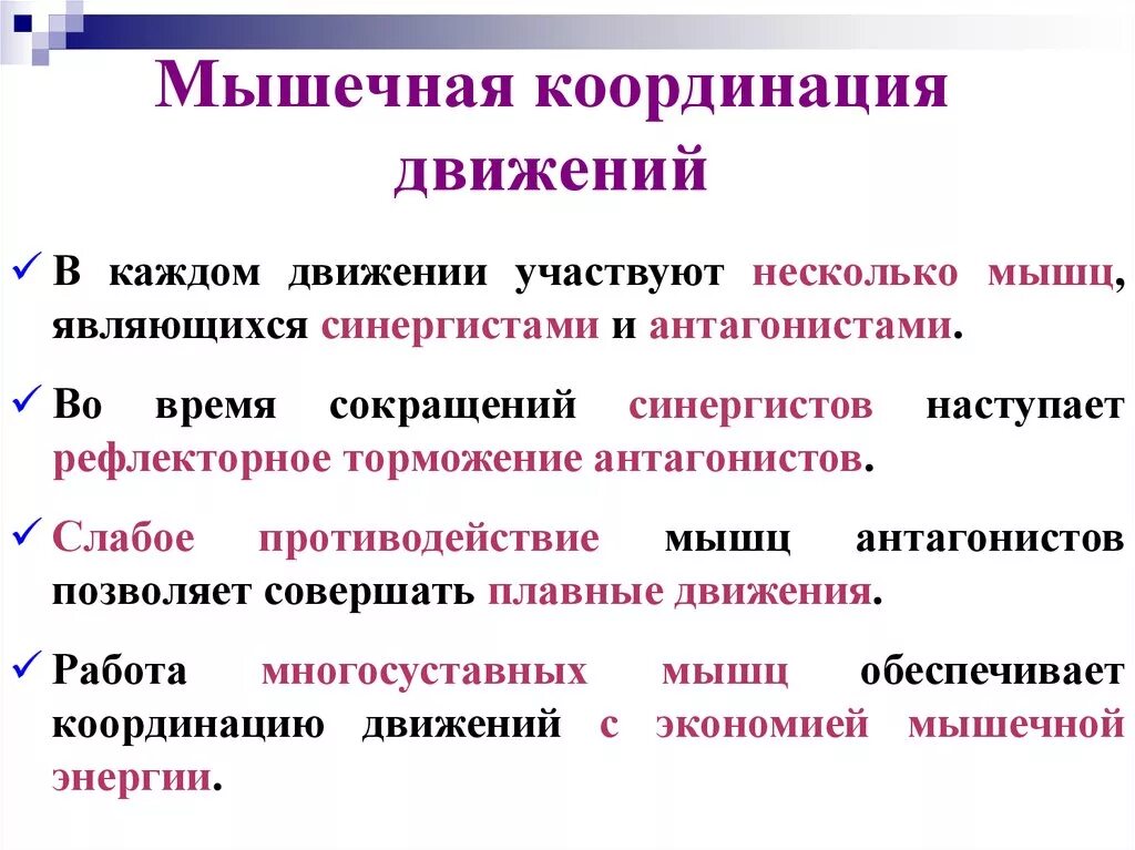 Координация движений. Координация движений мышц. Агонисты антагонисты синергисты. Агонисты синергисты антагонисты стабилизаторы. Понятия координации