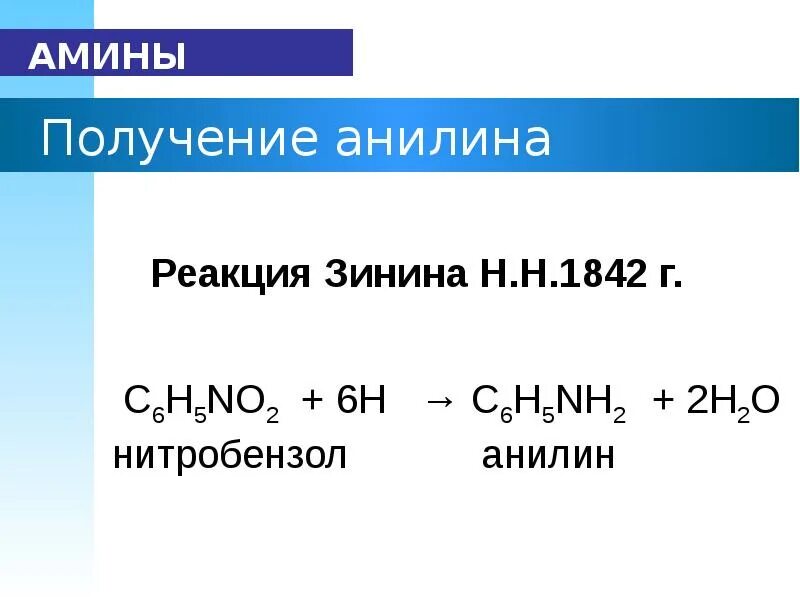 Как получить анилин. Реакция зинина получение анилина из нитробензола. зинин синтез анилина. анилин реакция зинина. реакция восстановления нитробензола до анилина.