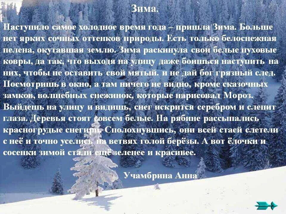 Сочинение про зиму. Сочинение описание зимы. Описание природы зима. Сочинение описание Зины. Текст про зимний