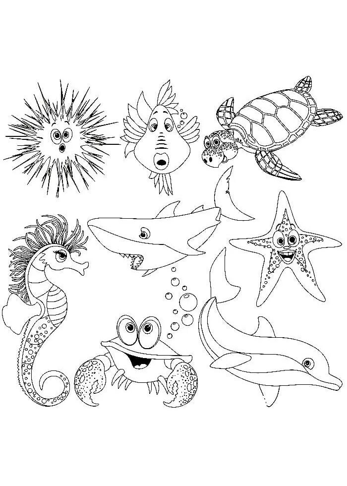 Раскраска морские обитатели. Подводный мир раскраска для детей. Морские обитатели раскраска для детей. Раскраска "морские жители". Морские обитатели распечатать