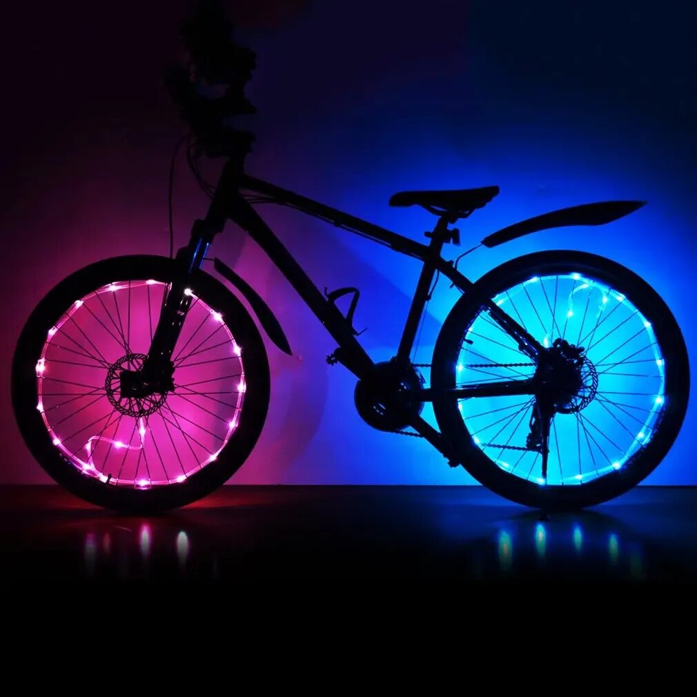 Подсветка для велосипедных колес Wheel Light spoke Light, 20 led. Светящийся велосипед. Яркий велосипед. Светящиеся колеса на велосипед. Светящиеся велосипед