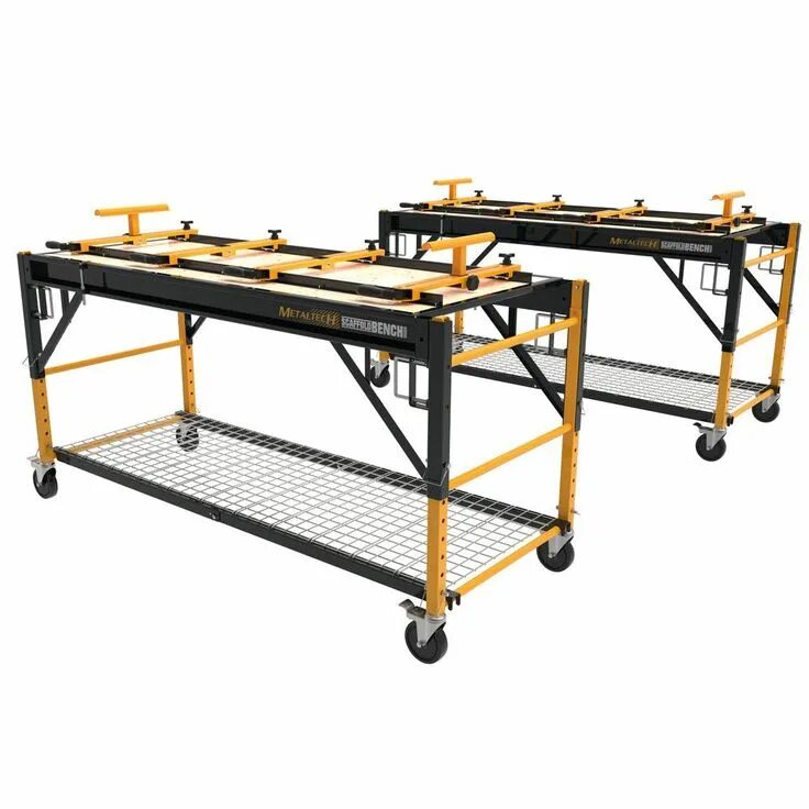 Metal tech. Metaltech подмости. Metaltech 4-in-1 Scaffold Bench. Подвесной верстак для гаража. Подвесные верстаки для монтажа фюзеляжа.