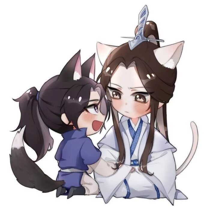 Husky and his White Cat Shizun новелла. Хаски и его учитель белый кот Чиби.