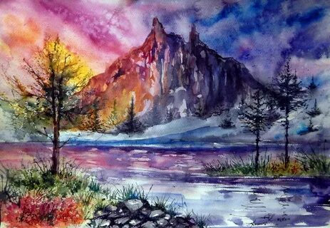 Картины красками акварелью