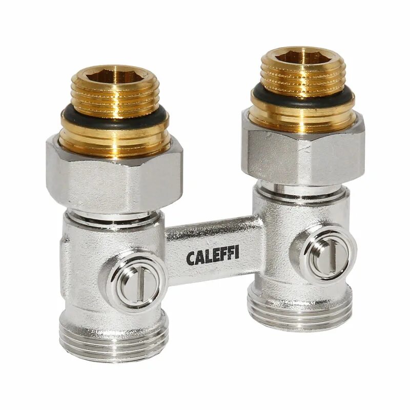 Caleffi Zweirohr Hahnblock 3/4'' Eurokonus x 1/2''AG Durchgang gerade 301041 gün