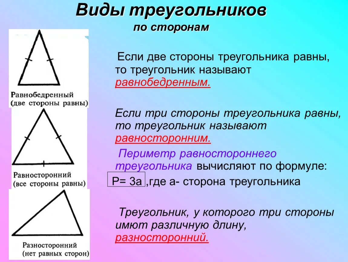 Виды треугольников по величине сторон. Треугольник определение и виды. Виды треугольников по сторонам. Д̷ы̷ т̷р̷е̷у̷г̷о̷л̷ь̷н̷и̷к̷о̷в̷ п̷о̷ с̷т̷о̷р̷о̷н̷а̷м̷. Треугольники 5 класс.