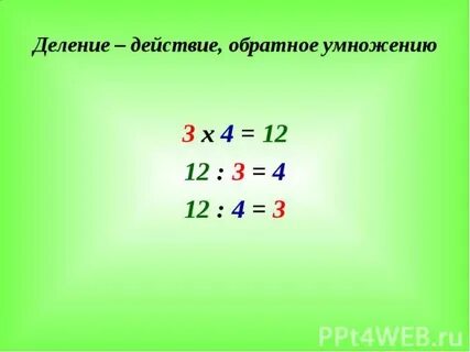 Результат действия деления