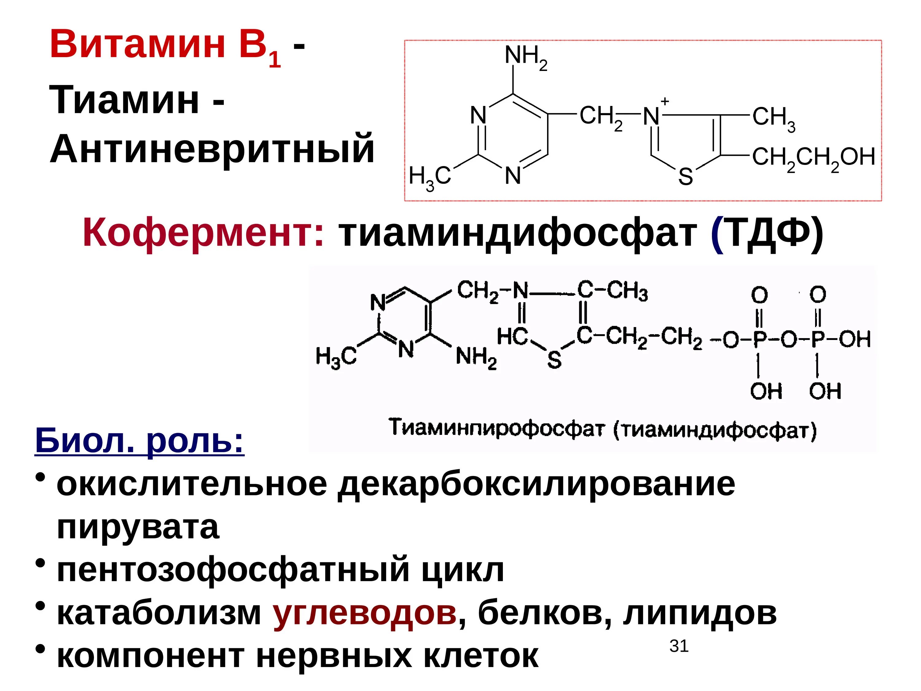 Кофермент витамина в1 тиаминдифосфат ТДФ. Витамин b1 кофермент. Витамин b1 структура. Витамин в1 формула кофермента.