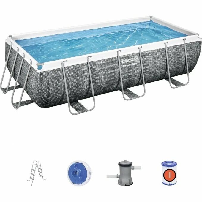Rectangular power steel frame. Каркасный бассейн power steel 404х201х100см, 6478л. бассейн каркасный прямоугольный bestway 56441 bw 404x201x100 см. бассейн bestway 404/201/100 56441. bestway power steel 56721.