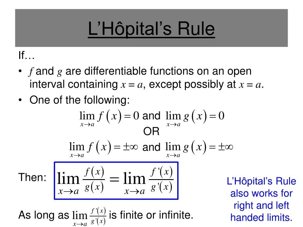 L’hôpital’s Rule. Hopital Rule. Правило l’hopital. L hopital Rule на русском. Can l use