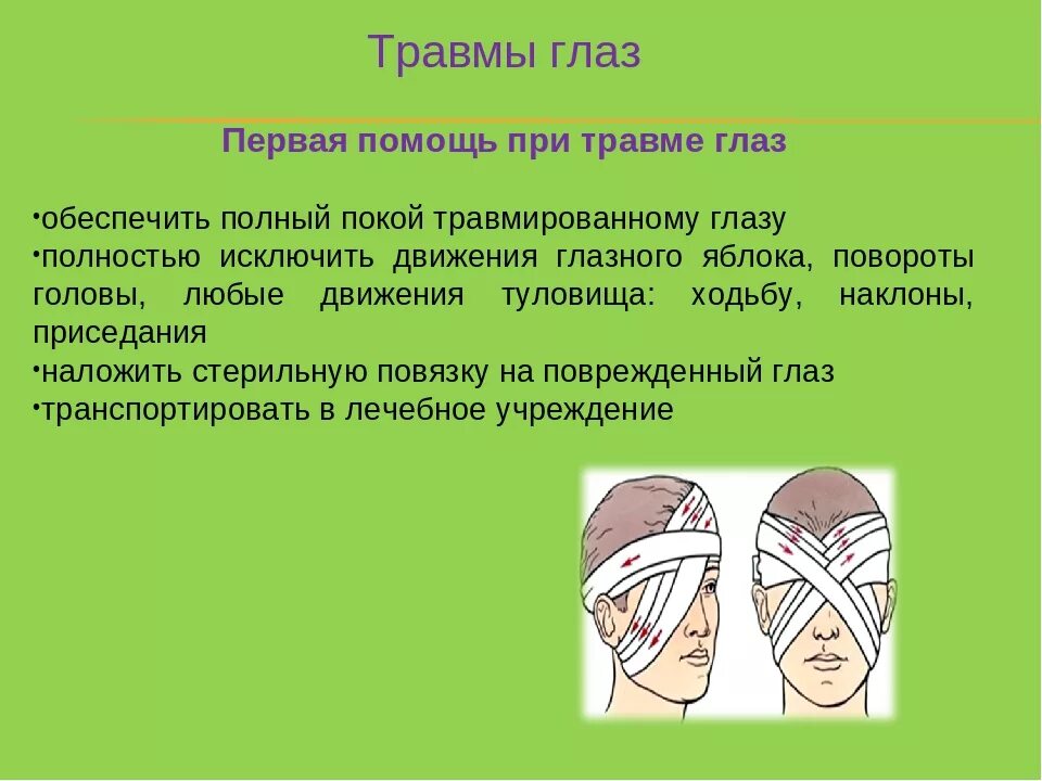 Как следует поступать при травме глазного