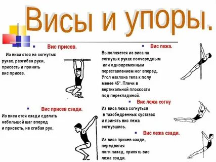 Виды гимнастических упражнений на перекладине