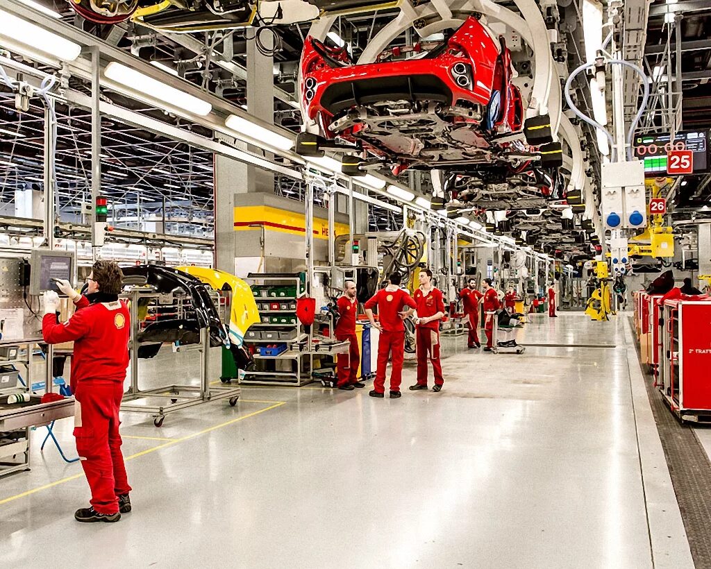 Самые современные заводы. Завод Феррари в Италии. Ferrari Maranello Factory. Завод Феррари в Маранелло. Промышленность Италия завод Феррари.