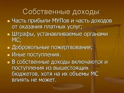 Что относится к собственным доходам