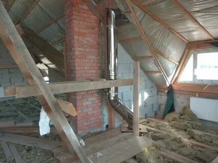 Печная труба на чердаке