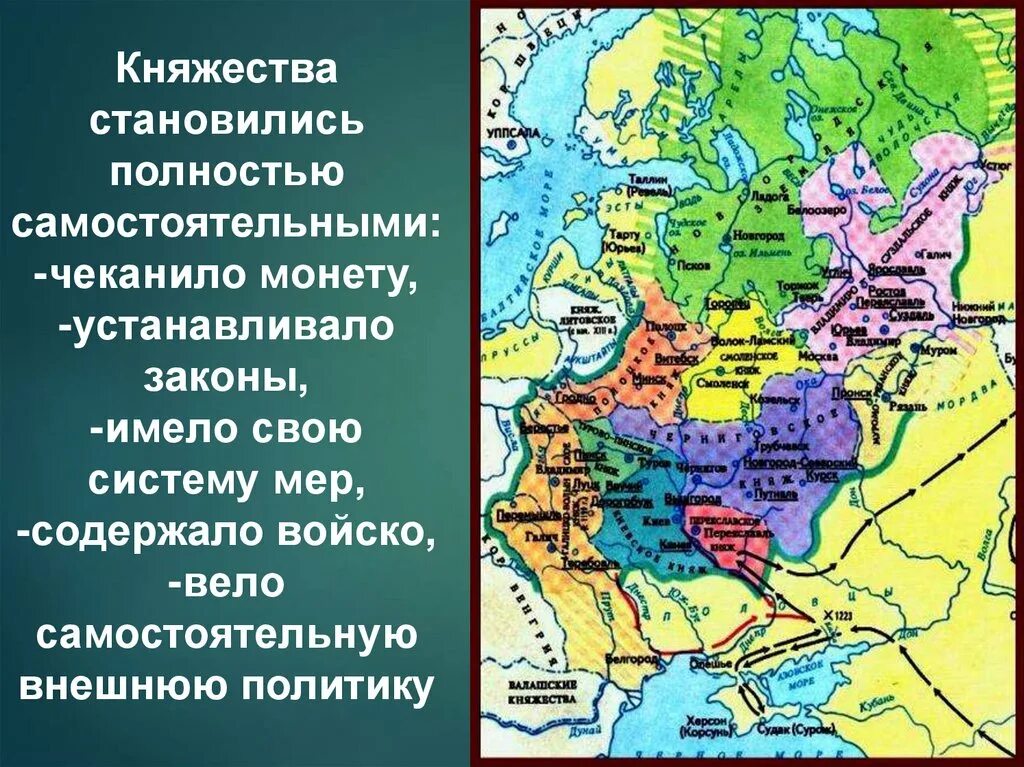 В период раздробленности русские княжества были