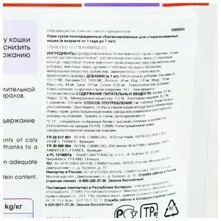 Корм для кошек royal canin состав