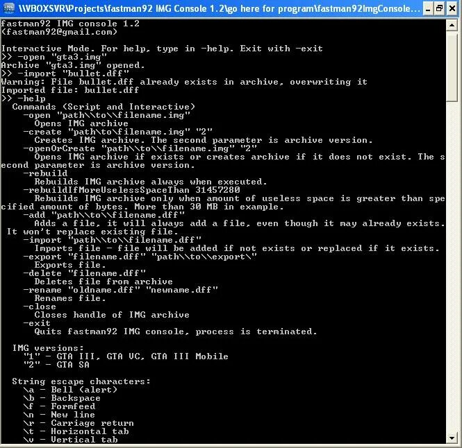 Img archive. Консоль fastman92. img_fastman92_gtasa_encryption_type_variation_1. blob sub_type 1 в консоли. ошибка fastman92.
