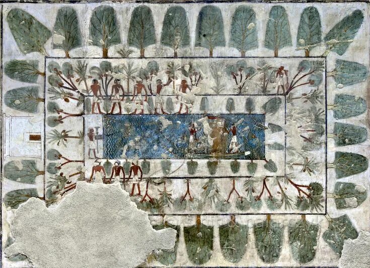 Дом знатного египтянина. Фрески гробницы Небамона. Могильные сады древнего Египта. Древний Египет сад Небамона. Храмовые сады древнего Египта.