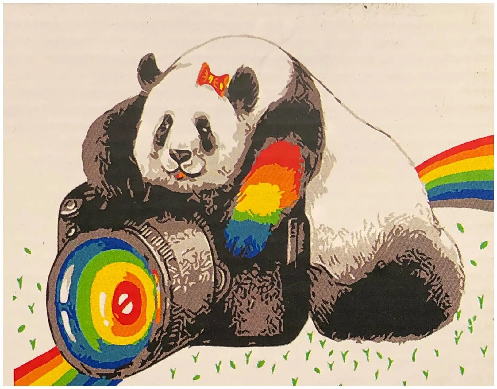 картина по номерам панда. панда по номерам. мордочка панды. панда с цветком картина по номерам. панда номер.