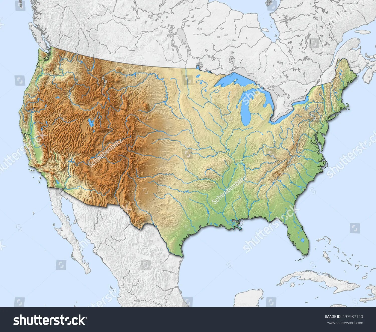 Карта рельефа США. Лаврентийская возвышенность Северная Америка. Рельеф и климат США. Рельеф в USA. Особенности рельефа сша общий характер поверхности основные