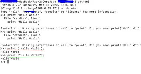 Print hello world python