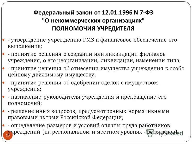 7 ФЗ О некоммерческих. ФЗ-7 от 12.01.1996 о некоммерческих организациях полномочия. Ликвидация филиала образовательного учреждения. Государственному муниципальному учреждению утверждается