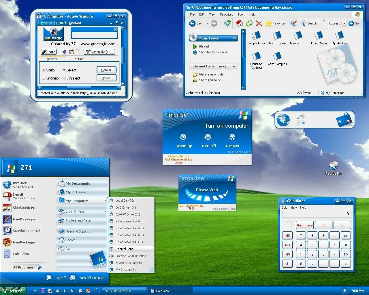 Графический интерфейс рабочего стола windows. Графический интерфейс. windows impulse.