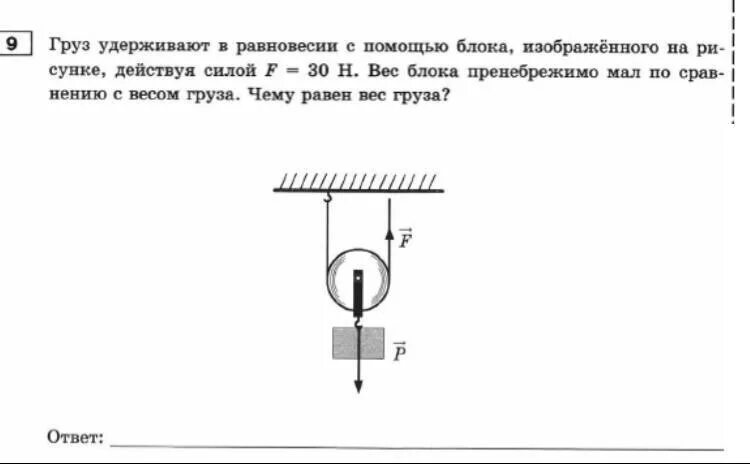 Какой силой удержать груз. Изобразить силы действующие на блок. Изображение сил действующих на блоке. Груз действует на подвижный блок с силой. Груз поднимает с помощью блока изображенного на рисунке.