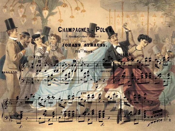 Штраус полька шампанское. Полька на охоте Штраус. В 1868 прекрасные мелодии Иоганна Штрауса. Полька трик