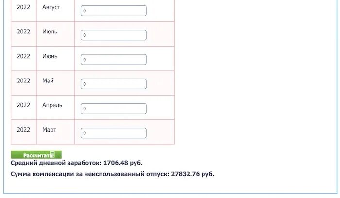 Посчитать компенсацию при увольнении. Калькулятор подсчета дней отпуска при увольнении. Подсчет неиспользованного отпуска при увольнении калькулятор. Компенсация отпуска при увольнении расчет дней. Как считать компенсацию за неиспользованный отпуск