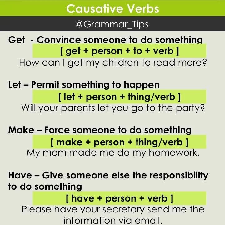 Каузативные глаголы в английском. Causative verbs в английском. Грамматика causative verbs. Каузативная конструкция в английском.