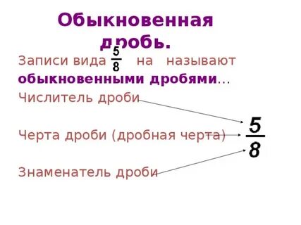 Как называют число над чертой дроби