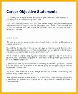 Objectives examples