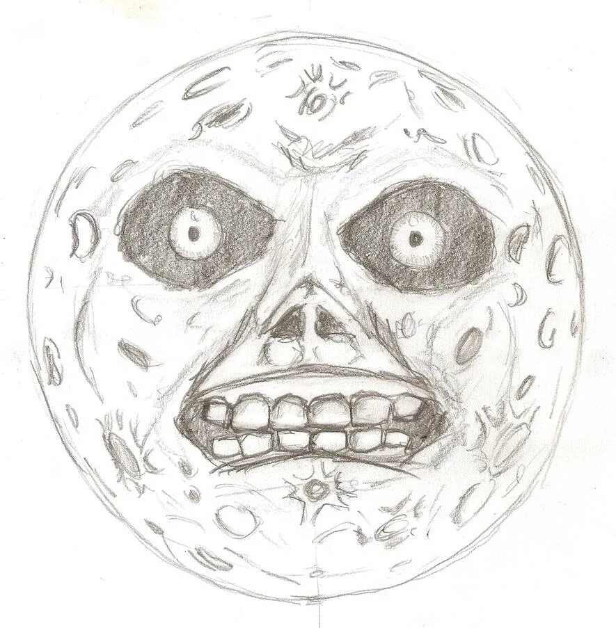 Страшная Луна. Страшная Луна рисунок. Страшное полнолуние. Страшная Луна с лицом.