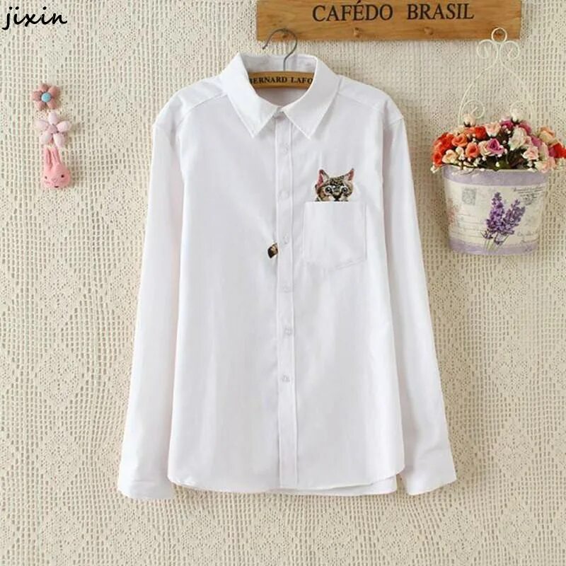 Блуза в мелкий цветочек. Розовая блузка. 13k11002-1b/42785/1001n. Белая блузка oodji. Длинная белая рубашка женская.