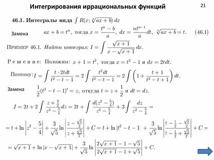Первообразная функции корень