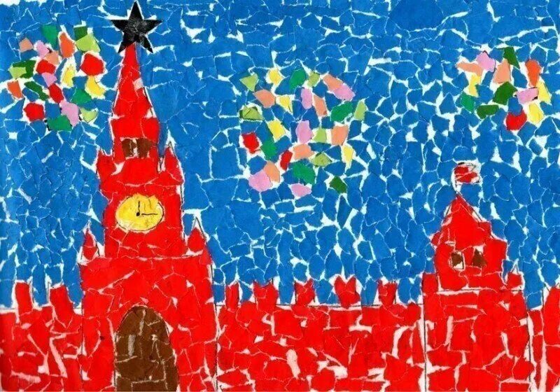 Рисование салют на красной площади подготовительная группа. Пластилинография спасская башня кремля. Спасская башня кремля салют. Салют над городом в честь праздника победы рисование старшая группа. Салют победы на красной площади 9 мая.