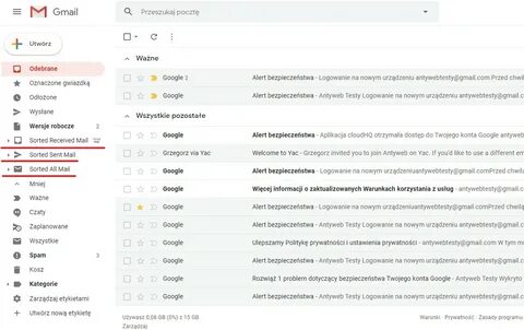 Сортировка по отправителю