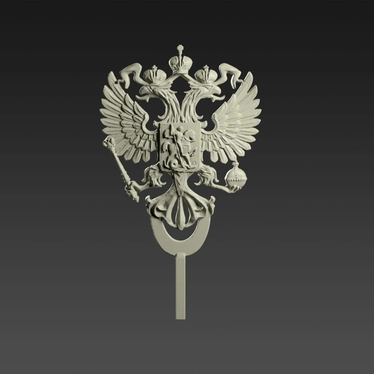 Орел держит скипетр. Двуглавый орел 3d модель. двуглавый орел 3d stl. герб россии 3д модель. герб рф 3d модель.