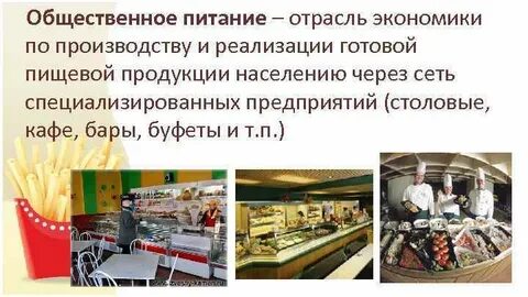 Общественное питание относится к сфере