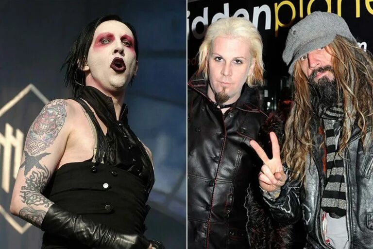 Братья мэнсон против зомби. Джон 5 Marilyn Manson. John 5 и Мэрилин мэнсон. Роб зомби и Мэрилин мэнсон. Rob Zombie John 5.