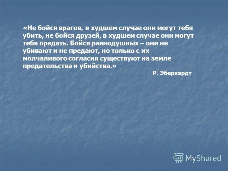 Не бойтесь врагов бойтесь равнодушных. Не бойтесь врагов бойтесь равнодушных
