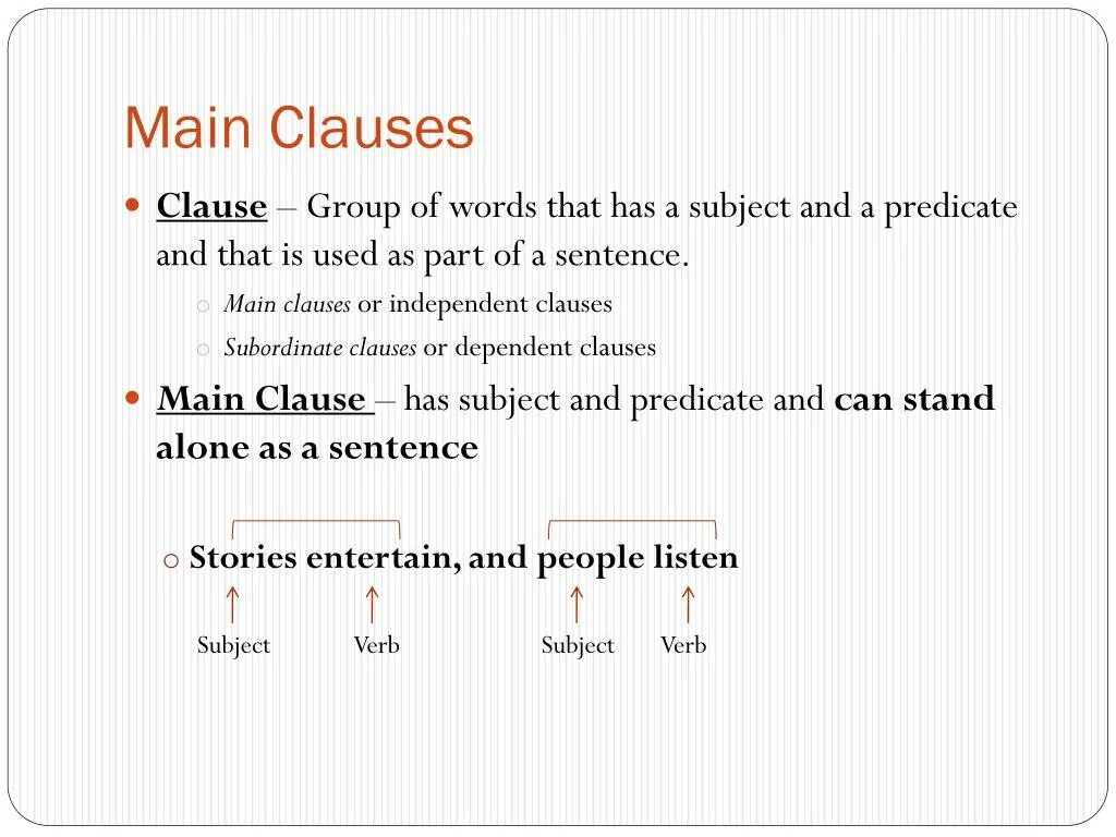 Main and subordinate Clauses. Main Clause and subordinate Clause. Main Clause в английском. Предложения main Clause.