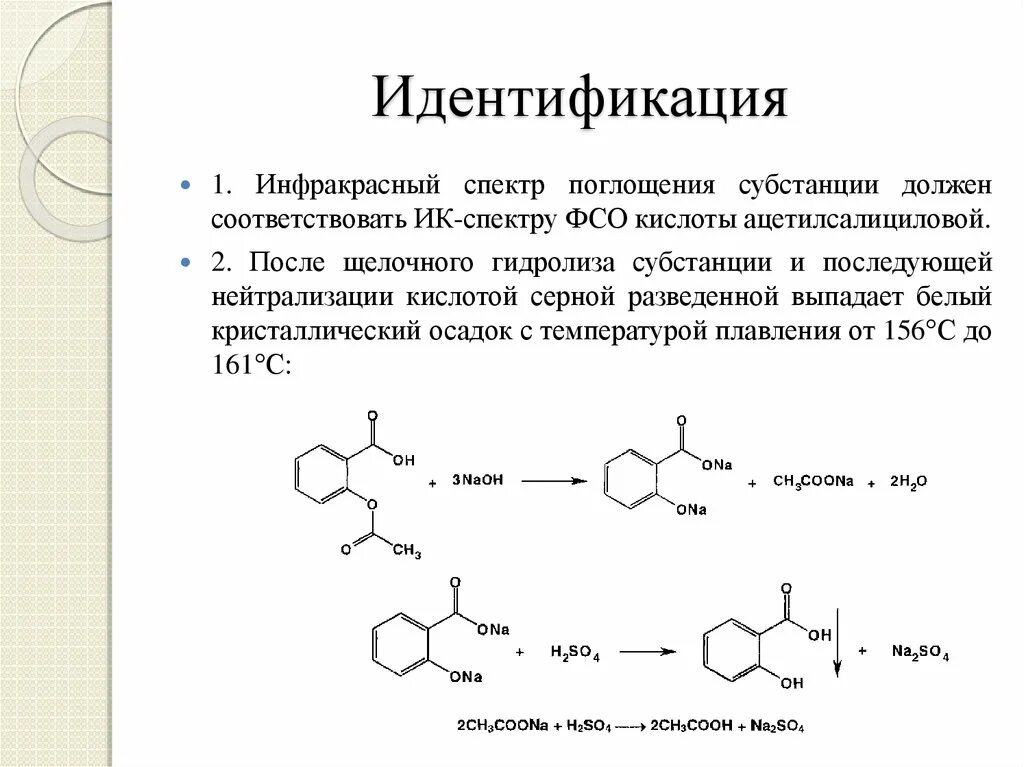 Реакция идентификации ацетилсалициловой кислоты. Ацетилсалициловая кислота химические свойства реакции. Идентификация салициловой кислоты. ИК спектр салициловой кислоты.