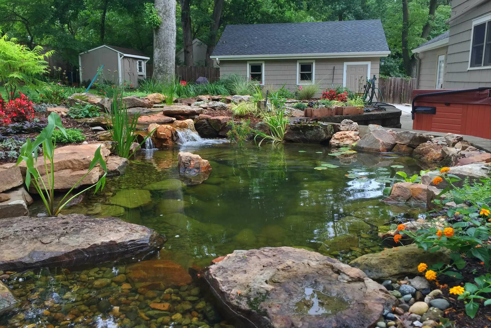 Благоустройство пруда на участке. Ставок водоем. Koi pond. Пруд 8 на 5. Абинск озеро.