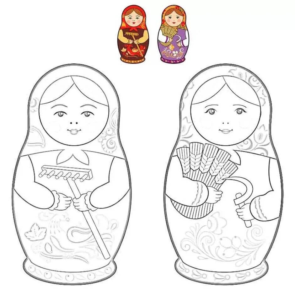 Как раскрашивать матрешку