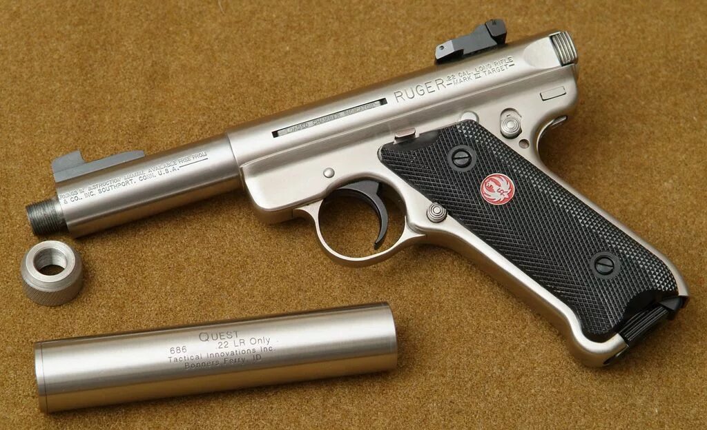 Ruger 22. Ruger mk iii 22. ruger mark iv 22/45 с глушителем.