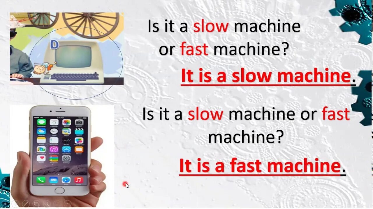 Fast machine. Slow and fast machines worksheets. faster machine.